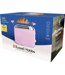 Russell Hobbs Тостер Eden 800Вт, пластик, подогрев,разморозка, малиновый