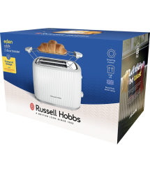 Russell Hobbs Тостер Eden 800Вт, пластик, подогрев,разморозка, белый