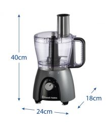 Russell Hobbs Кухонная машина Desire Matte Charcoal, 600Вт, чаша-пластик, корпус-пластик, насадок-4, черный