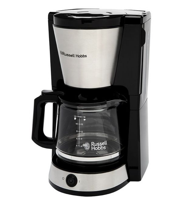 Russell Hobbs Кофеварка капельная Heaton, 1.25л, молотый, черно-серебристый
