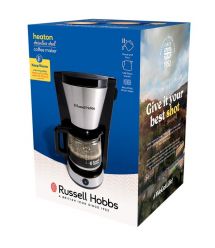 Russell Hobbs Кофеварка капельная Heaton, 1.25л, молотый, черно-серебристый