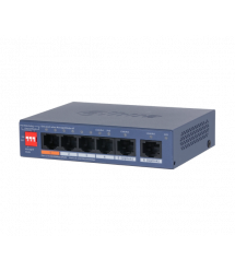 4-портовий керований PoE комутатор DH-CS4006-4ET2GT-60 з 4 портами POE 100Мбіт + 2 порти UP-Link 1000Мбіт, 60Вт