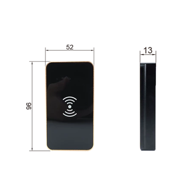 Електронний замок PiPo PF116+PBF05 для шаф і висувних ящиків, Mifare 13.56MГц, 4*AA, 52x17x96 mm