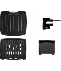 Russell Hobbs Гриль George Foreman прижимной Immersa Small, 1100Вт, темп. режимов-1, съёмные пластины, металл, пластик, черный