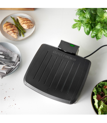 Russell Hobbs Гриль George Foreman прижимной Immersa Small, 1100Вт, темп. режимов-1, съёмные пластины, металл, пластик, черный