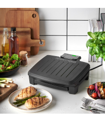 Russell Hobbs Гриль George Foreman прижимной Immersa Small, 1100Вт, темп. режимов-1, съёмные пластины, металл, пластик, черный