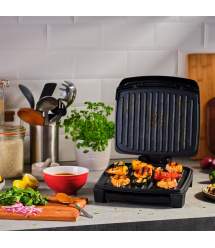 Russell Hobbs Гриль George Foreman прижимной Immersa Small, 1100Вт, темп. режимов-1, съёмные пластины, металл, пластик, черный