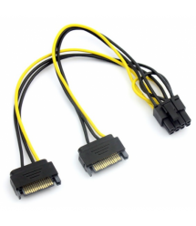 Кабель-перехідник для живлення відеокарти SATA + SATA - 8P, OEM Q50