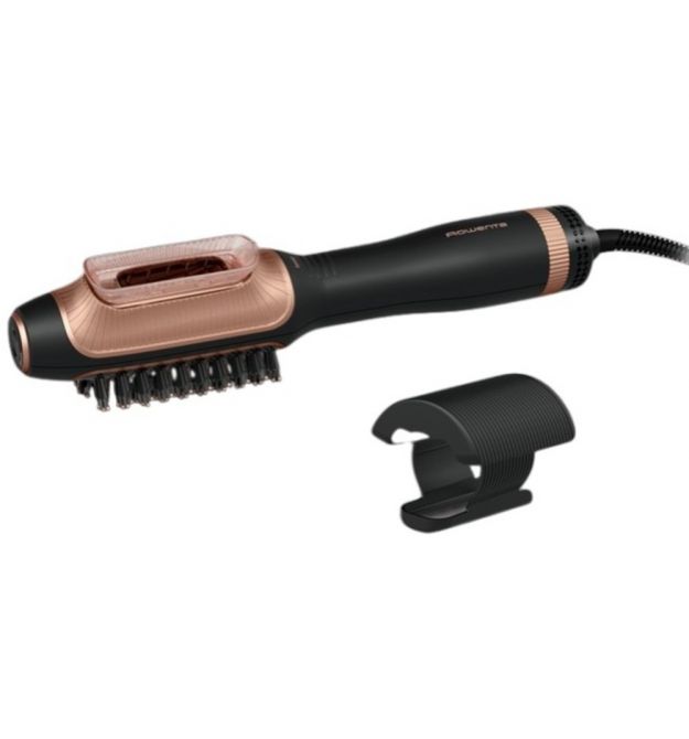 Rowenta Фен-щетка Reverso Dry&Brush 2в1, 1200Вт, режимов-3, иониз-я, хол. обдув, насадок-2, керамика, черно-золотистый