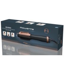 Rowenta Фен-щетка Reverso Dry&Brush 2в1, 1200Вт, режимов-3, иониз-я, хол. обдув, насадок-2, керамика, черно-золотистый