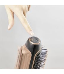 Rowenta Фен-щетка Reverso Dry&Brush 2в1, 1200Вт, режимов-3, иониз-я, хол. обдув, насадок-2, керамика, черно-золотистый