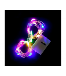 Гірлянда 20LED, 1 режим, 3 метри, прозора ізоляція, живлення від 3*АА, Mix Color