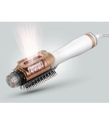 Rowenta Фен-щетка Reverso Dry&Brush 2в1, 1200Вт, режимов-3, иониз-я, хол. обдув, насадок-2, керамика, бело-золотистый Rowenta Фен-щетка Reverso Dry&Brush 2в1, 1200Вт, режимов-3, иониз-я, хол. обдув, насадок-2, керамика, бело-золотистый