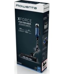 Rowenta Пылесос беспроводный X-Force 9.6 Aqua Animal, 250Вт, влажная уборка, конт пыль -0.4л, автон. раб. до 45мин, черно-синий