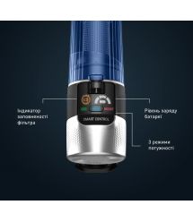 Rowenta Пылесос беспроводный X-Force 9.6 Aqua Animal, 250Вт, влажная уборка, конт пыль -0.4л, автон. раб. до 45мин, черно-синий