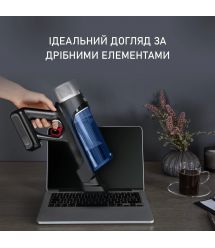 Rowenta Пылесос беспроводный X-Force 9.6 Aqua Animal, 250Вт, влажная уборка, конт пыль -0.4л, автон. раб. до 45мин, черно-синий