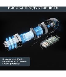 Rowenta Пылесос беспроводный X-Force 15.60, 550Вт, конт пыль -0.9л, автон. раб. до 80мин, НЕРА, подсветка, черный