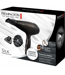 Remington Фен Silk, 2400Вт, режимов-3, дифузор, иониз-я, хол. обдув, коричневый