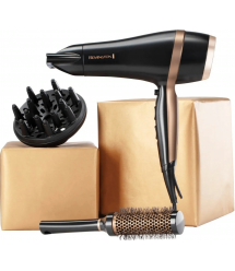 Remington Фен Salon Smooth, 2100Вт, режимов-3, дифузор,расческа, кейс, иониз-я, хол. обдув, , черный