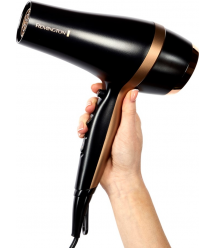 Remington Фен Salon Smooth, 2100Вт, режимов-3, дифузор,расческа, кейс, иониз-я, хол. обдув, , черный