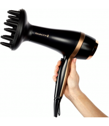 Remington Фен Salon Smooth, 2100Вт, режимов-3, дифузор,расческа, кейс, иониз-я, хол. обдув, , черный