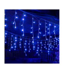 Гірлянда 96LED (Бахрома) Blue, 5х0, 4м, 24 смуги, 8 режимів, прозора ізоляція