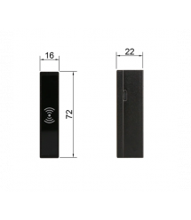 Електронний замок PiPo PF131+PBF05 для шаф і висувних ящиків, Mifare 13.56MГц, 4*AA, 72x16x22 mm