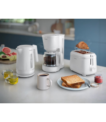 Philips Тостер Series 3000 900Вт, пластик, подогрев,разморозка, белый