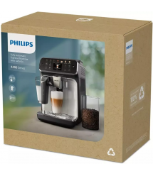 Philips Кофемашина Series 4400 LatteGo, 1.8л, зерно+мол., автомат.капуч, дисплей, авторецептов -12, бело-серебристый