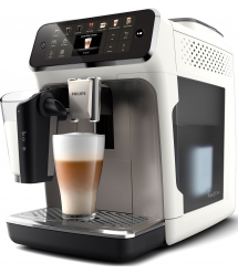 Philips Кофемашина Series 4400 LatteGo, 1.8л, зерно+мол., автомат.капуч, дисплей, авторецептов -12, бело-серебристый
