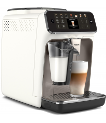 Philips Кофемашина Series 4400 LatteGo, 1.8л, зерно+мол., автомат.капуч, дисплей, авторецептов -12, бело-серебристый