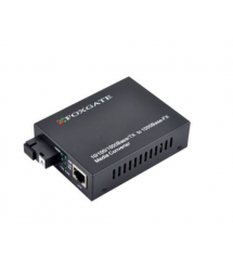 Медіаконвертер FOXGATE EC-Q-1G-1SM-1310nm, 1310 WDM одноволоконний Full - Half duplex , SC 20km (0 +70C), + блок живлення 5V 1A