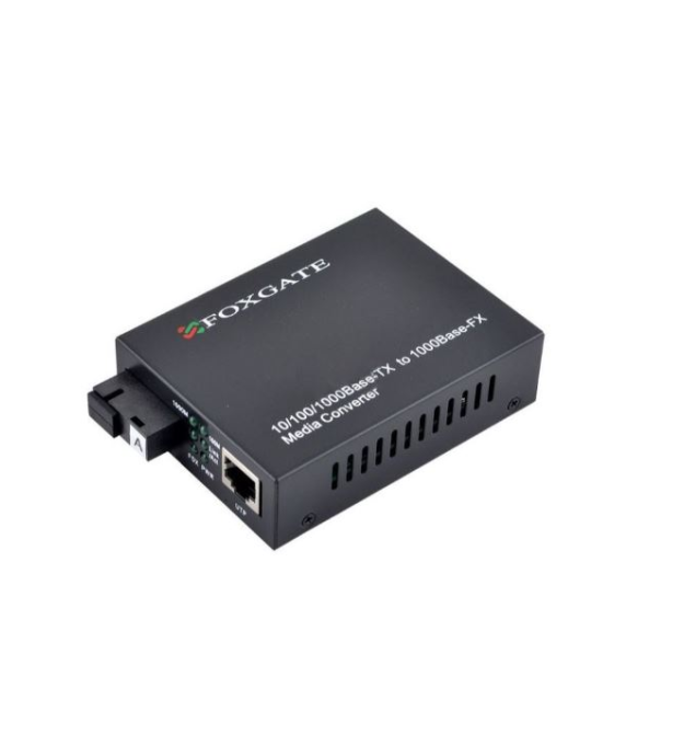 Медіаконвертер FOXGATE EC-Q-1G-1SM-1310nm, 1310 WDM одноволоконний Full - Half duplex , SC 20km (0 +70C), + блок живлення 5V 1A