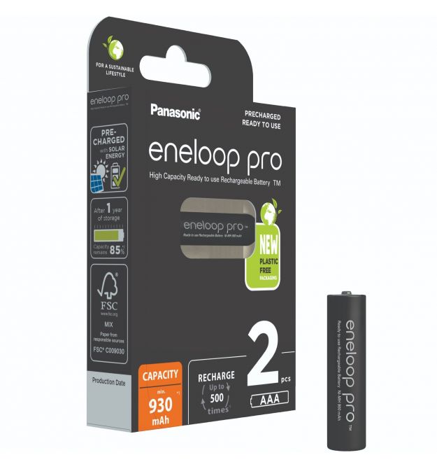 Panasonic Аккумулятор Eneloop NI-MH Pro AAA 930 мАч, 2 шт.