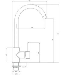 Neo Смеситель для кухни Luno, дл.излива - 180мм, поворотный, 1 рычаг, хром