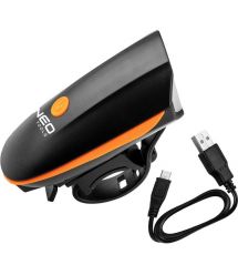 Neo Tools Фонарь велосипедный фронтальный, 250 люмен, 3Вт, USB, 1200мА-год, 3 функции освещения, IPX4