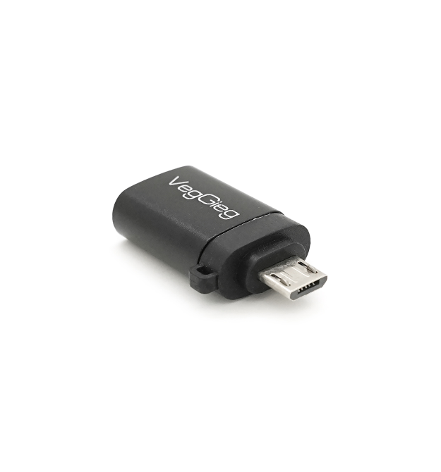 Перехідник VEGGIEG V-S123 USB3.0(AF) OTG - microUSB(M), Black, Пакет