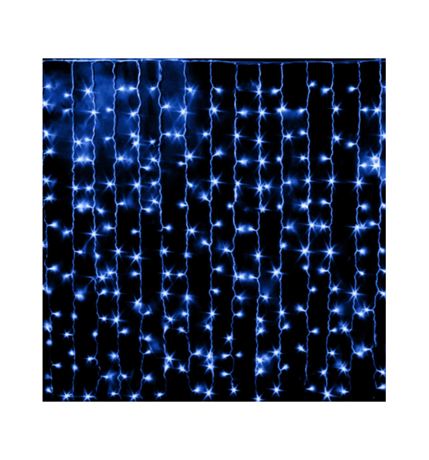 Гірлянда 120LED Штора Blue, мідний провід, 4 x 0,6 метра, прозора ізоляція, BOX