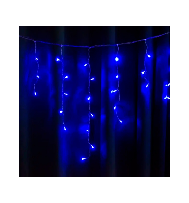 Гірлянда 150LED Штора Blue, мідний провід, 6 x 0,5 метра, прозора ізоляція, BOX