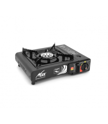 Портативна газова плита MAX-664, під газові балони бутан та пропан-бутан, Black, Box