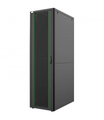 MIRSAN Шкаф 19", 42U, GTN стеклянная дверь, 600x1000 мм, максимально 1000 кг, черный
