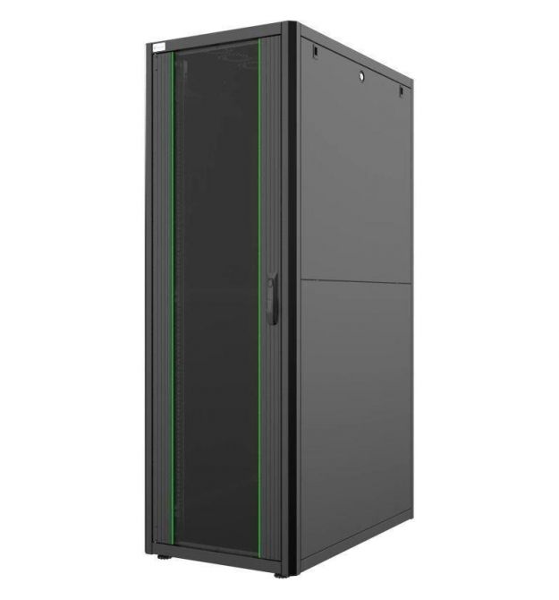 MIRSAN Шкаф 19", 36U, GTN SERVER, стеклянная дверь, 600x1000 мм, максимально 1000 кг, черный
