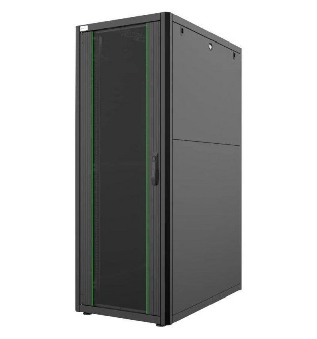 MIRSAN Шкаф 19", 32U, GTN SERVER, стеклянная дверь, 600x1000 мм, максимально 1000 кг, черный