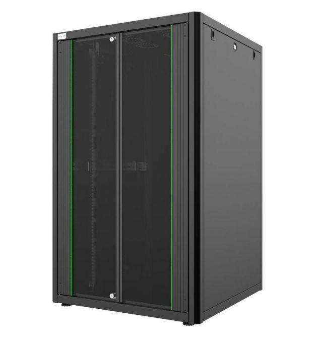 MIRSAN Шкаф 19", 26U, GTN SERVER, стеклянная дверь, 800x800 мм, максимально 1000 кг, черный