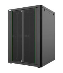 MIRSAN Шкаф 19", 22U, GTN SERVER, стеклянная дверь, 800x800 мм, максимально 1000 кг, черный