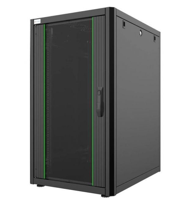 MIRSAN Шкаф 19", 20U, GTN SERVER, стеклянная дверь, 600x800 мм, максимально 1000 кг, черный