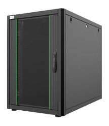 MIRSAN Шкаф 19", 16U, GTN SERVER, стеклянная дверь, 600x1000 мм, максимально 1000 кг, черный