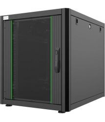 MIRSAN Шкаф 19", 12U, GTN SERVER, стеклянная дверь, 600x800 мм, максимально 1000 кг, черный