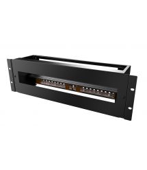 MIRSAN Панель 19", 3U, электрический распределительный модуль с DIN-рейкой, черная