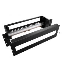 MIRSAN Панель 19", 3U, электрический распределительный модуль с DIN-рейкой, черная